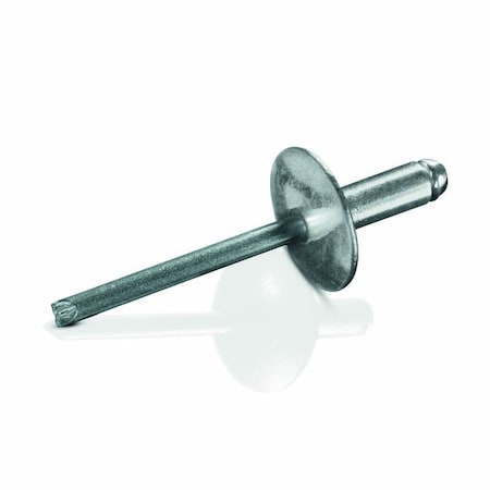 Blind Rivet, Large Flanged Head, 3/16 In Dia., Steel Body, 250 PK